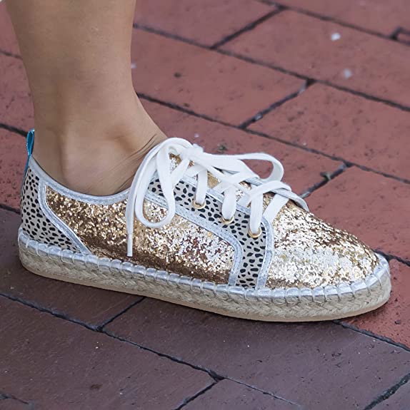 
            
                Load image into Gallery viewer, Glitter Gold Tennis Shoes
            
        