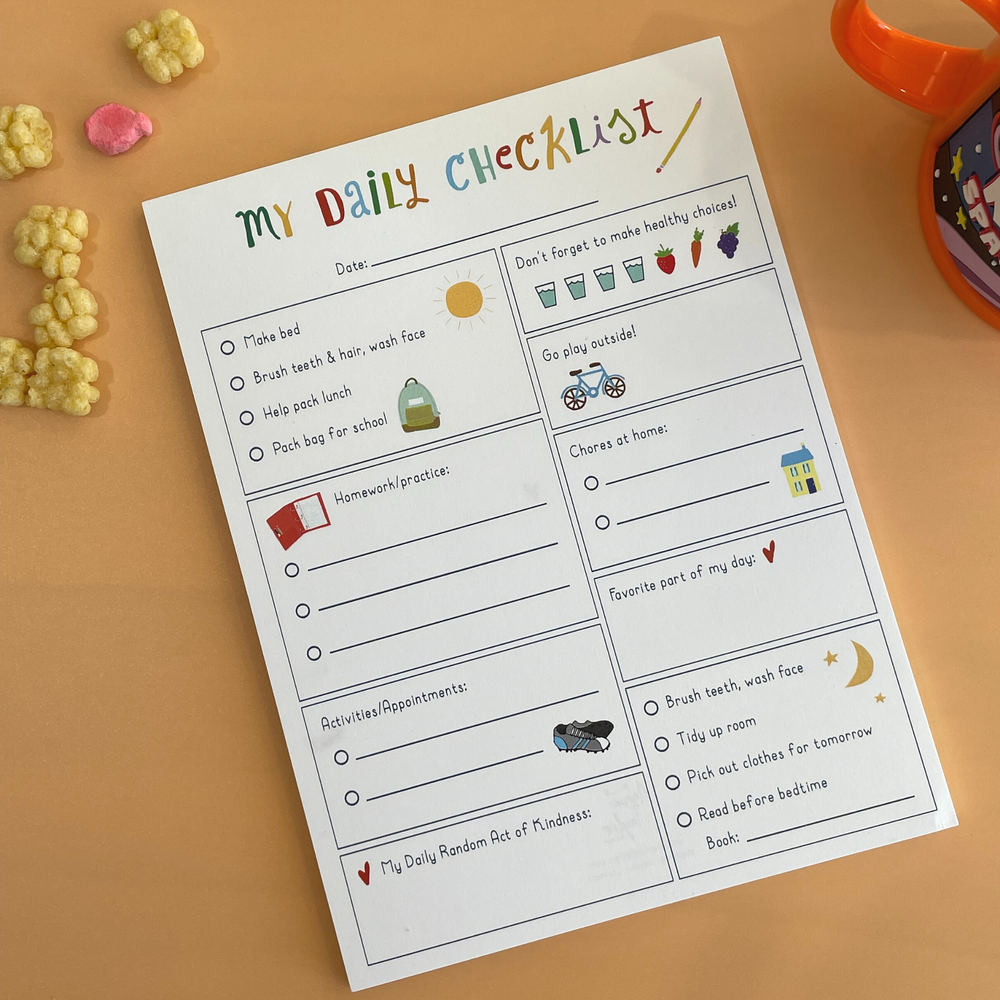 Kids Daily Checklist Notepad